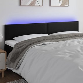 Testiera A Led Nera 160x5x78/88 Cm İn Similpelle /