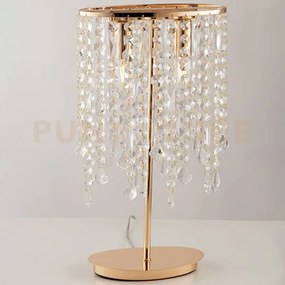 Lumetto breeze oro e cristalli k9 2 luci attacco e14 25,5x25,5x44,5cm