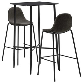 Set Da Bar 3 Pz İn Tessuto Grigio Scuro /