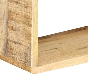 Set mensole cubiche da parete 3 pz in legno massello di mango