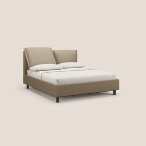 Emma letto contenitore con cuscini mobili in microfibra smacchiabile T11 tortora