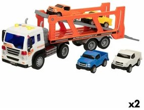 Camion Porta-veicoli e Macchinine a Frizione Speed &amp; Go 37,5 x 12,5 x 10 cm (2 Unità)