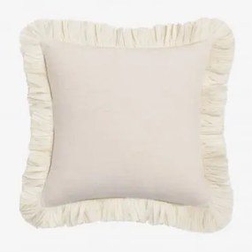 Cuscino quadrato in cotone (40x40 cm) Zeiro Bianco Antico - Sklum
