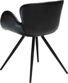 Sedia da pranzo nera in imbottito con braccioli Gaia – DAN-FORM Denmark