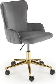 Sedia da ufficio Timoteo in velluto grigio