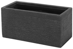 Vaso rettangolare nero da esterno 50 x 23 x 24 cm MYRA Beliani
