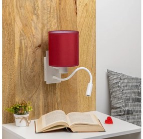 Brilagi-Applique a LED NUBILA 1xE27/25W/230V+LED/3W bianco/Pompeiana rosso