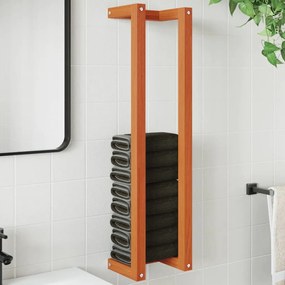 Portasciugamani Marrone Cera 23x18x90 Cm Legno Massello Di Pino /