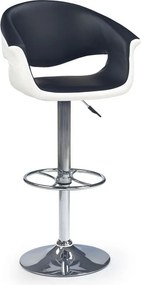 Sgabello da bar H-46 in bianco/nero