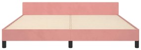 Giroletto con testiera rosa 160x200 cm in velluto