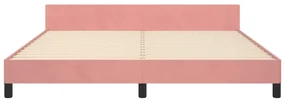 Giroletto con testiera rosa 160x200 cm in velluto