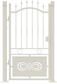 Cancello manuale con serratura elettrica Lavaredo in ferro, apertura a sinistra, L 104.5, H 180-195 cm, di colore bianco