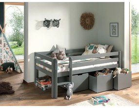 Cassetti grigi sotto il letto dei bambini 3 pezzi Pino - Vipack