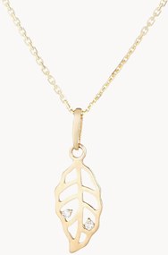Collana in argento con ciondolo in oro giallo e zirconi Jungle