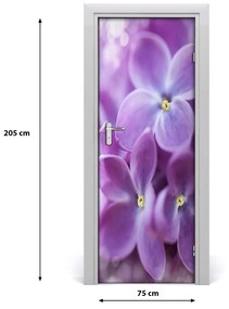 Adesivo per porta interna Fiori lilla 75x205 cm