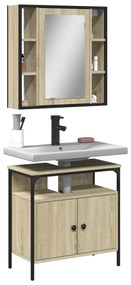 Set Mobili Da Bagno 2 Pz Rovere Sonoma İn Legno Multistrato /