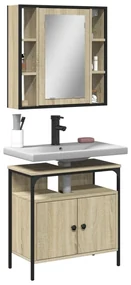 Set Mobili Da Bagno 2 Pz Rovere Sonoma İn Legno Multistrato /