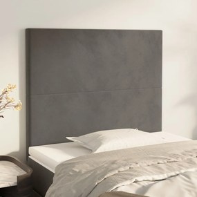 Testiera 2 Pz Grigio Scuro 90x5x78/88 Cm İn Velluto /