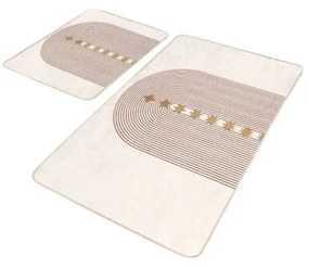 Set di tappetini per il bagno beige in velluto 2 pz 60x100 cm – Mila Home