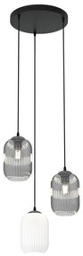 Lampadario a sospensione con filo VERDI 3xE27/15W/230V diametro 30 cm nero/grigio/bianco