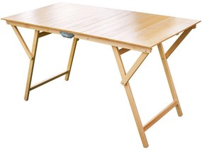 tavolo da giardino pieghevole salvaspazio in legno 70x140
