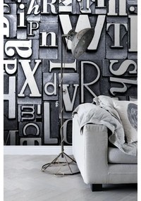 Fotomurale ESTA Lettere, nero grigio 186X280 cm