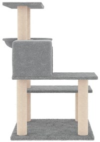 Albero per gatti con tiragraffi in sisal grigio chiaro 82,5 cm