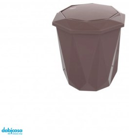 Pattumiera "Diamond Basculante" C/Coperchio Basculante In Plastica Finitura Rosa Da 5,5 Lt