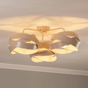 Euluna plafoniera Tornado, beige, a 3 luci