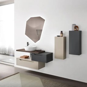 Cassetto bagno sospeso 60 cm GIGLIO Grafite Opaco