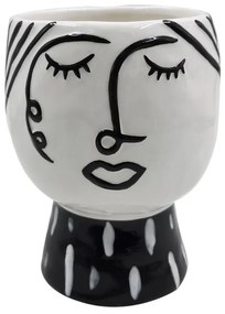 Vaso in porcellana bianco/nero Face - Mauro Ferretti