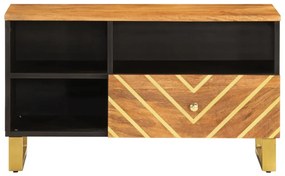 Mobile porta tv marrone e nero 80x33,5x46 cm in legno di mango