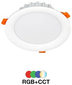 Faro da incasso 18W RGB+CCT IP20, Angolo 120°, foro Ø150 - 160 mm Colore RGB+CCT