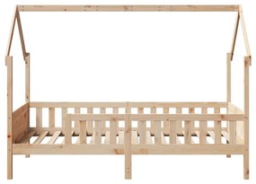 Giroletto casetta per bambini 90x200 cm legno massello di pino