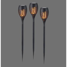 JUST LIGHT. 19106-18-3 - Set 3x LED lampade solari FACKEL LED/0,24W/1,2V nero