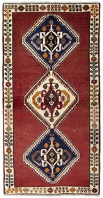 Shiraz Tappeto 100 x 190 Rosso (Iran) Annodato A Mano