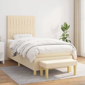 Giroletto A Molle Con Materasso Crema 100x200 Cm İn Tessuto /