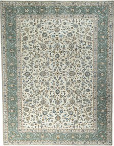 Kashan Tappeto 400x310 Beige (Iran) Annodato A Mano