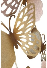 Pannello decorativo da muro con design a farfalle 59,5X4X111,5 cm Butterflies oro/rosa