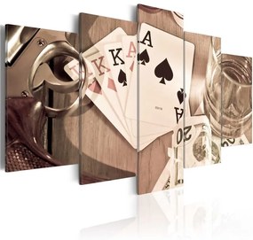 Quadro Notte di poker seppia