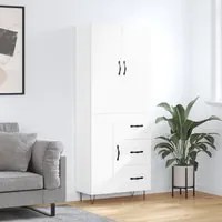 Credenza Bianco Lucido 69,5x34x180 cm in Legno Multistrato 3198107