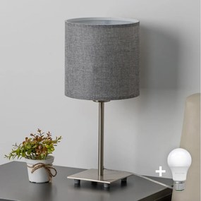 Eglo - Lampada da tavolo LED TUNJA 1xE27/60W/230V 26,5 cm cromo opaco/grigio