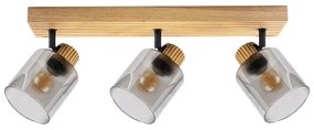 Brilagi - Faretto HYGGE 3xE14/15W/230V legno di caucciù/fumé