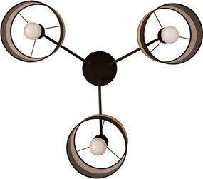 Plafoniera ALBA 3xE27/15W/230V Ø 66 cm nero/marrone