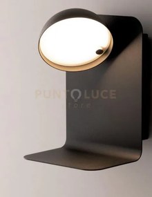 Applique a parete led boing orientabile nera con usb 2a 5w 500lm 40...