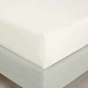 Lenzuolo con angoli color crema in percalle di cotone 185x200 cm Cotton Percale – Bianca
