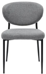 Sedie in tessuto effetto velluto grigio e metallo nero (lotto di 2) BREKA