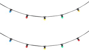 Illuminazione per feste nera collegabile con spina 6m incl. E27 multicolore 10 luci IP54 - Lubber