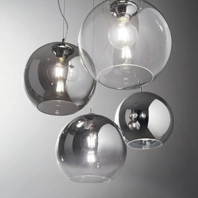 Sospensione Moderna Nemo Metallo Cromo 1 Luce E27 D30Cm