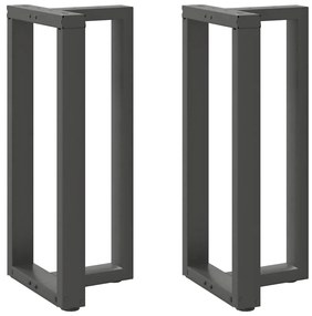 Gambe Tavolo Bar Forma T 2 Pz Antracite 50x35x(90-91)cm Acciaio /